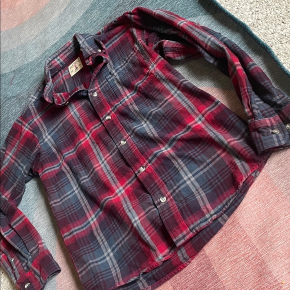 RedHead Casual Plaid Flannel Fall Shirt - Red and Gray - Picture 7 of 12